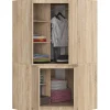 Armoire d'angle AKORD S100 Chêne Sonoma 100 cm 4 portes façade Chêne Sonoma 6 étagères 100x50x180 cm