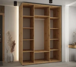 Armoire Davos 9 a portes coulissantes H. 235,2 x L. 170 x P. 60 3 portes