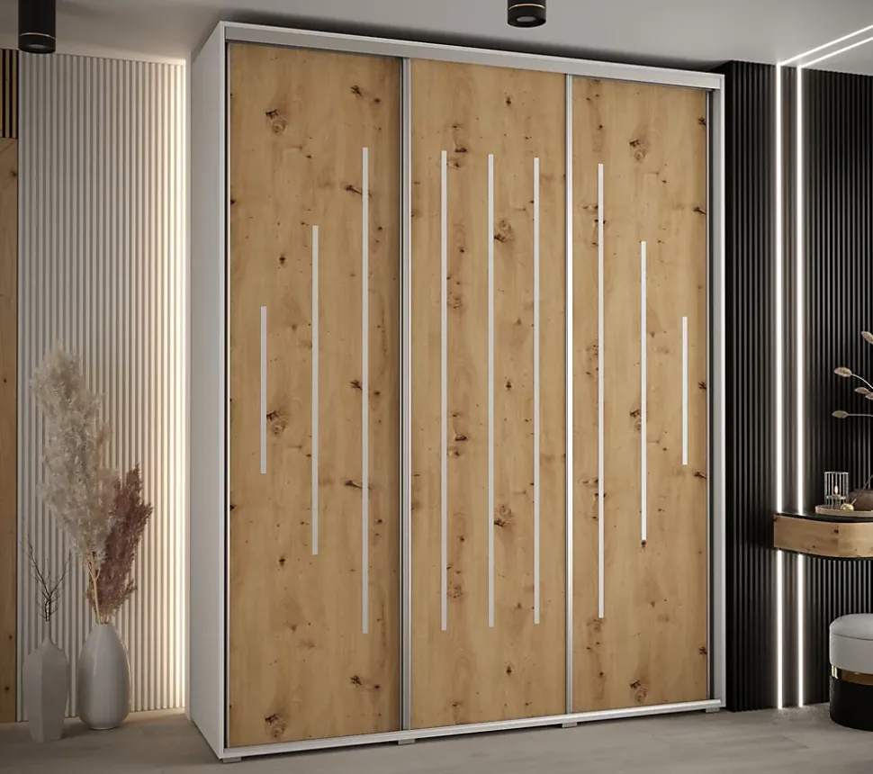 Armoire Davos 12 a portes coulissantes H. 235,2 x L. 190 x P. 60 3 portes