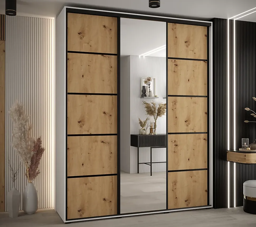 Armoire Davos 5 a portes coulissantes H. 235,2 x L. 170 x P. 60 3 portes