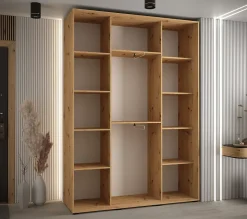 Armoire Davos 5 a portes coulissantes H. 235,2 x L. 180 x P. 45 3 portes
