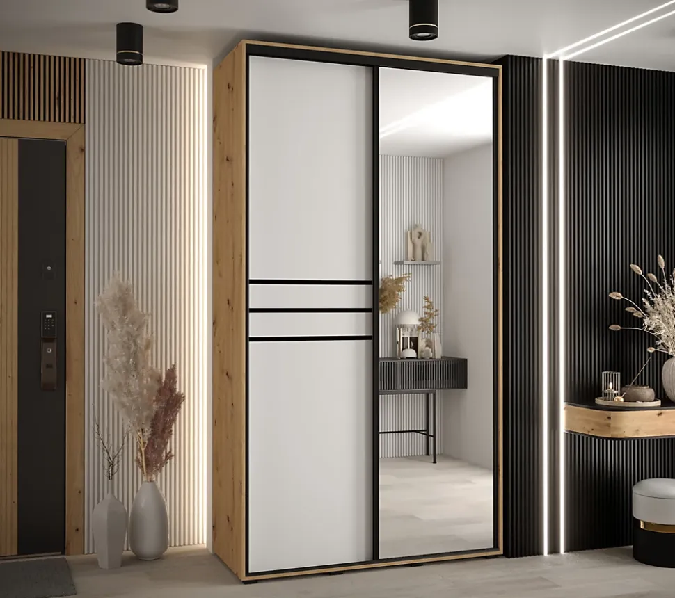 Armoire Davos 11 a portes coulissantes H. 235,2 x L. 140 x P. 60 2 portes