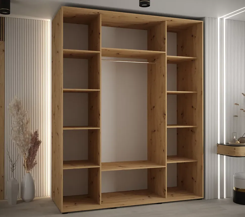 Armoire Davos 1 a portes coulissantes H. 235,2 x L. 200 x P. 60 3 portes