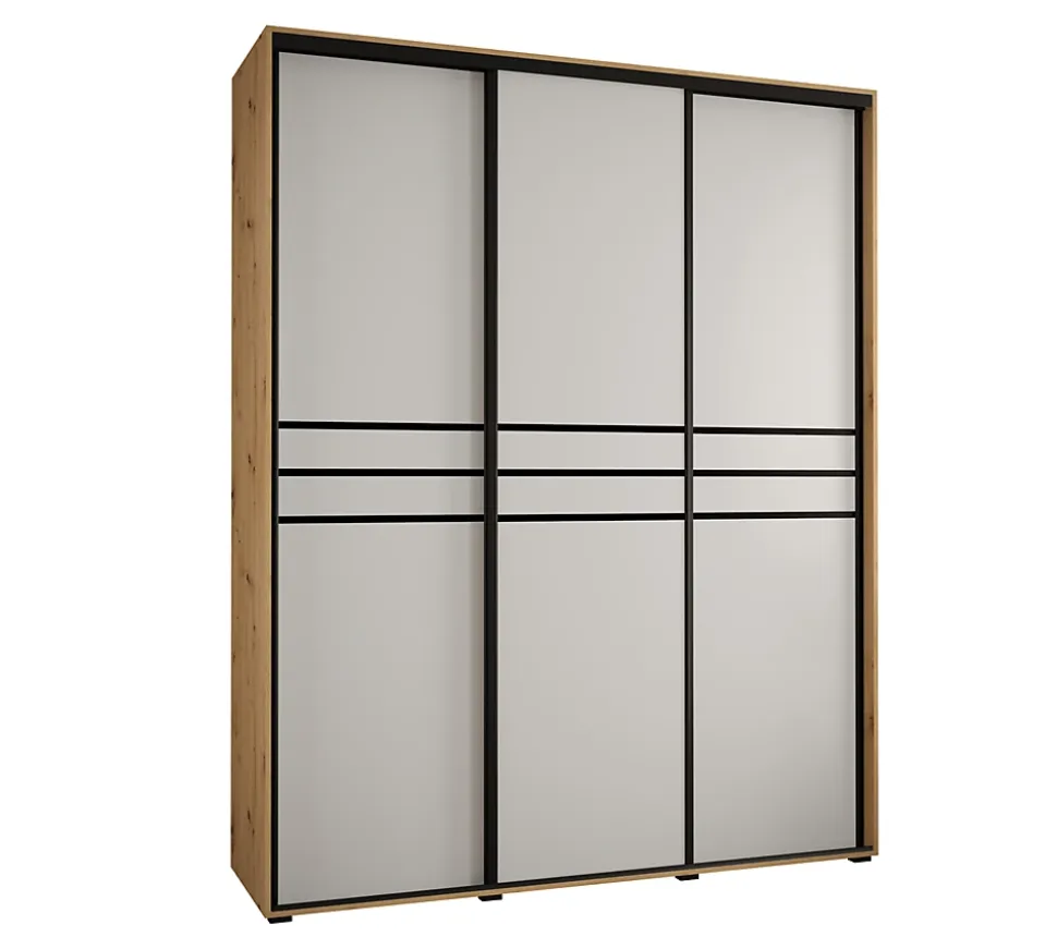 Armoire Davos 10 a portes coulissantes H. 235,2 x L. 200 x P. 60 3 portes