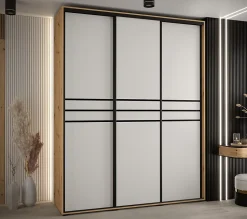 Armoire Davos 10 a portes coulissantes H. 235,2 x L. 200 x P. 60 3 portes