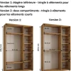 Armoire Davos 1 a portes coulissantes H. 235,2 x L. 150 x P. 45 3 portes