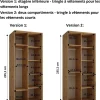 Armoire Davos 1 a portes coulissantes H. 235,2 x L. 120 x P. 60 2 portes
