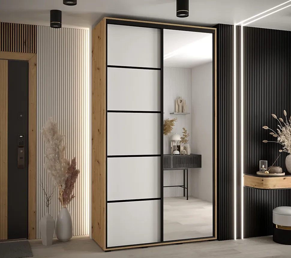 Armoire Davos 5 a portes coulissantes H. 235,2 x L. 130 x P. 60 2 portes