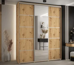 Armoire Davos 5 a portes coulissantes H. 235,2 x L. 200 x P. 60 3 portes