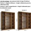 Armoire Davos 1 a portes coulissantes H. 235,2 x L. 190 x P. 60 3 portes