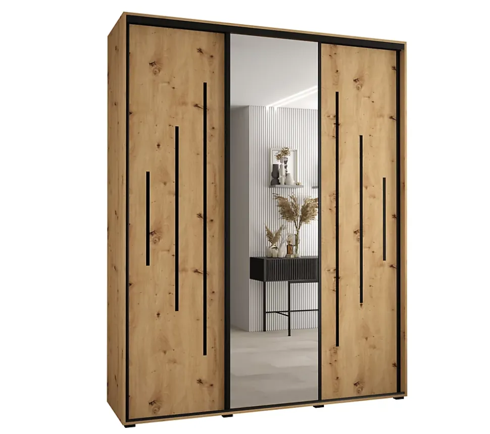 Armoire Davos 13 a portes coulissantes H. 235,2 x L. 200 x P. 60 3 portes