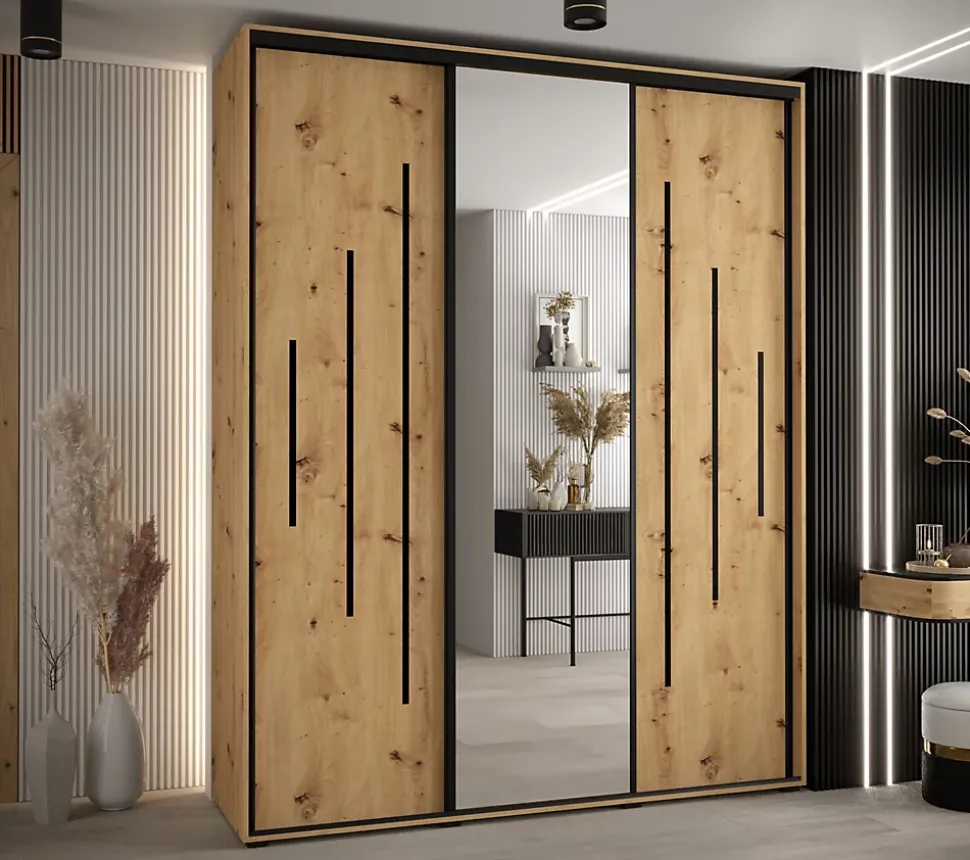 Armoire Davos 13 a portes coulissantes H. 235,2 x L. 200 x P. 60 3 portes
