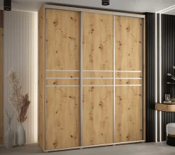 Armoire Davos 10 a portes coulissantes H. 235,2 x L. 200 x P. 60 3 portes