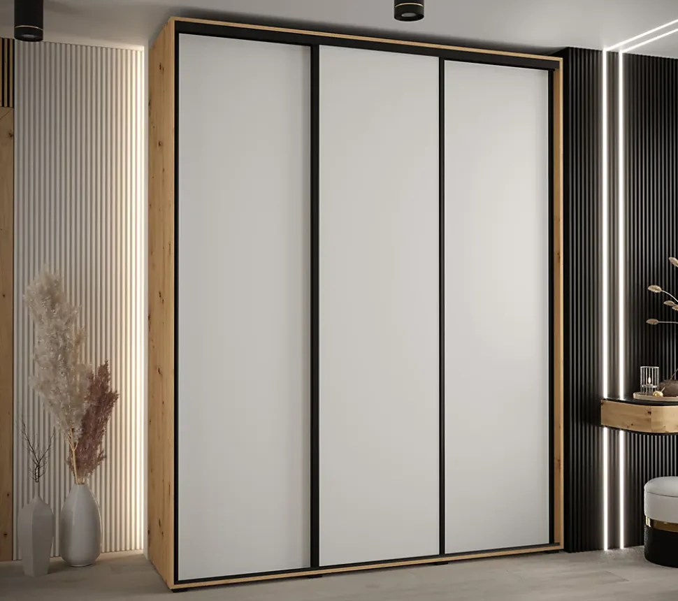 Armoire Davos 1 a portes coulissantes H. 235,2 x L. 200 x P. 60 3 portes