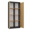 Armoire de bureau- Bibliothèque avec portes - 80x35x180 cm - 8 étagères-PRATO