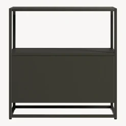 Armoire de bureau Hailuoto acier 82 x 80 x 40 cm noir en.casa