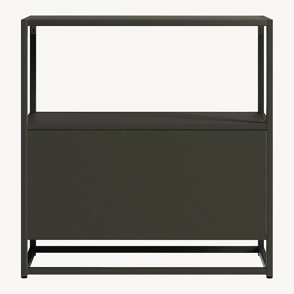 Armoire de bureau Hailuoto acier 82 x 80 x 40 cm noir en.casa