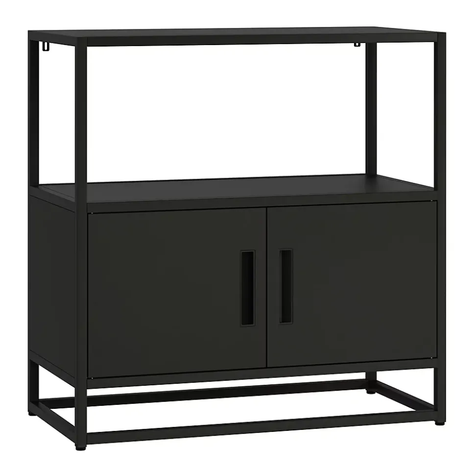 Armoire de bureau Hailuoto acier 82 x 80 x 40 cm noir en.casa