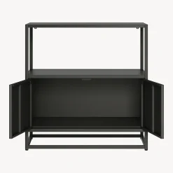 Armoire de bureau Hailuoto acier 82 x 80 x 40 cm noir en.casa