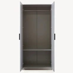 Armoire de chambre Eiselfing avec 1 compartiment 176 x 80 x 52 cm gris en.casa