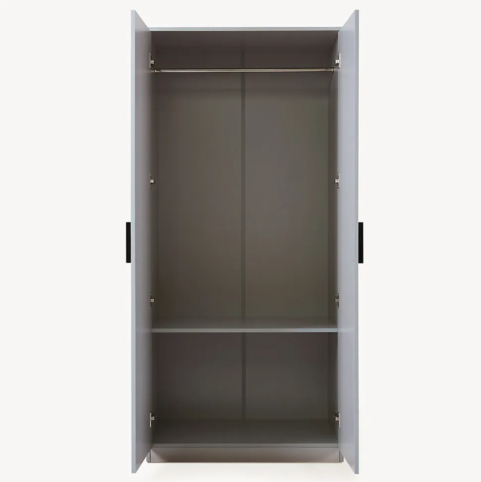 Armoire de chambre Eiselfing avec 1 compartiment 176 x 80 x 52 cm gris en.casa