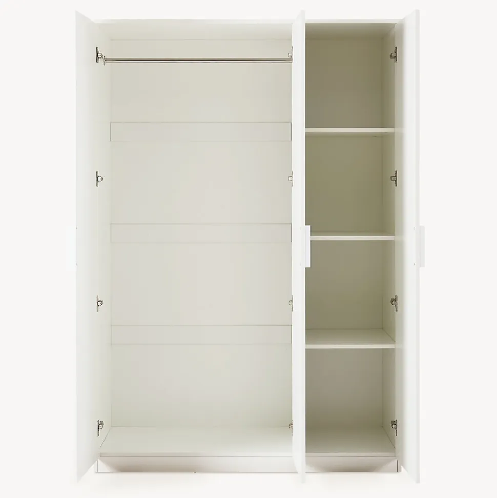 Armoire de chambre Eiselfing avec 4 étagères 176 x 120 x 52 cm blanc en.casa