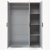 Armoire de chambre Eiselfing avec 4 étagères 176 x 120 x 52 cm gris en.casa