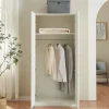 Armoire de chambre Finning 1 étagère MDF 176 x 80 x 52 cm blanc en.casa
