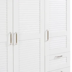 Armoire de chambre Finning 4 étagères 3 tiroirs MDF 176 x 120 x 52 cm blanc en.casa