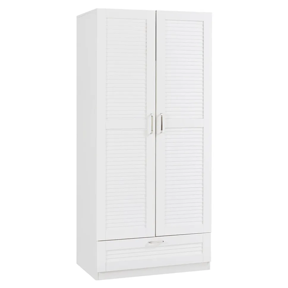 Armoire de chambre Finning 4 étagères 1 tiroir MDF 176 x 80 x 52 cm blanc en.casa