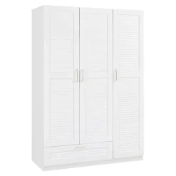 Armoire de chambre Finning 7 étagères 1 tiroirs MDF 176 x 120 x 52 cm blanc en.casa