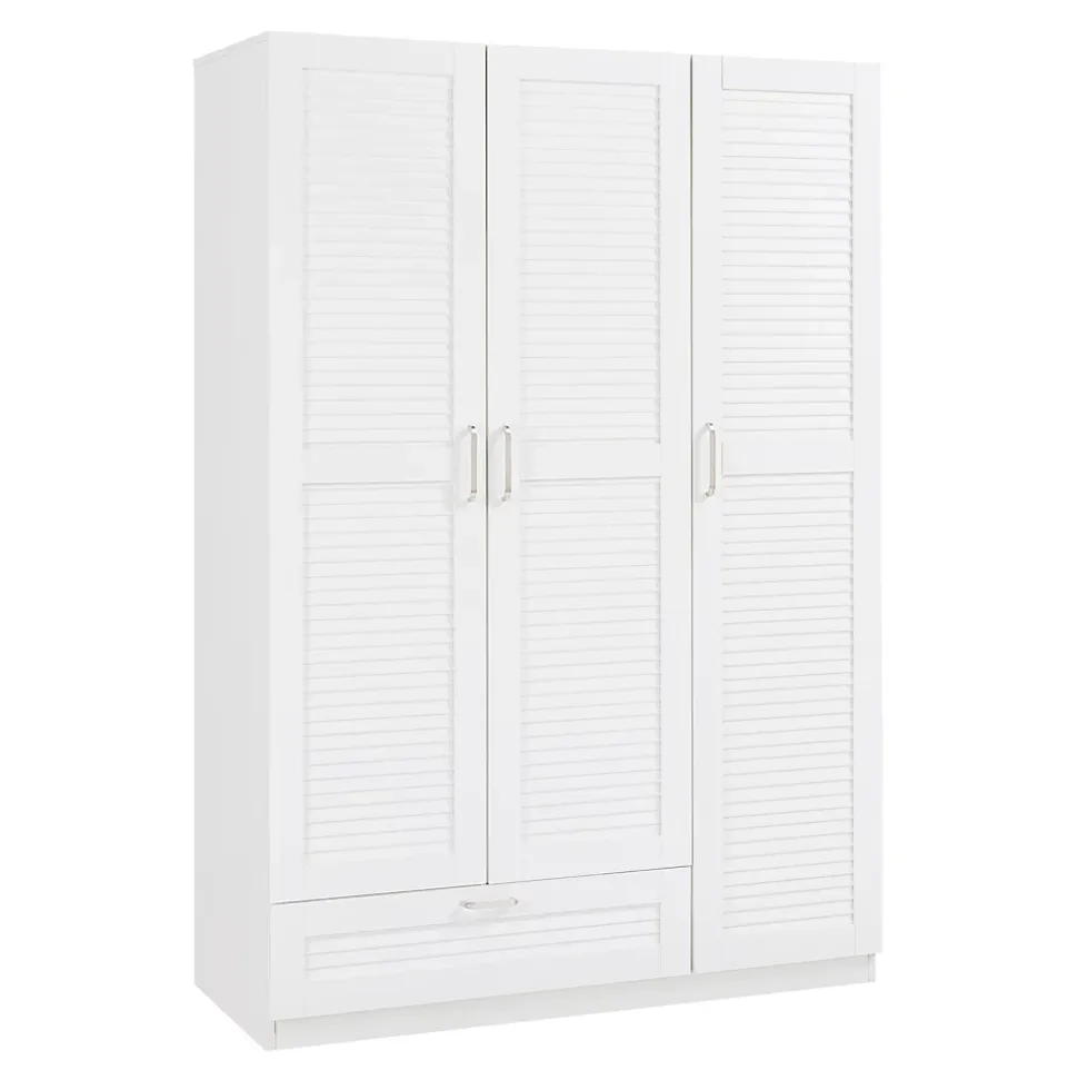 Armoire de chambre Finning 7 étagères 1 tiroirs MDF 176 x 120 x 52 cm blanc en.casa