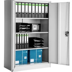 Armoire de classement en métal 3 étagères réglables en hauteur gris