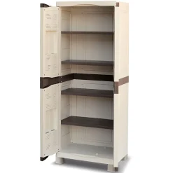 Armoire de rangement 2 portes 4 Etagères 70 x 47 x 184cm 4 pieds Charge 100kg max INTEC