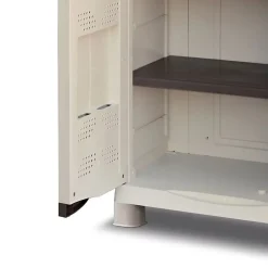 Armoire de rangement 2 portes 4 Etagères 70 x 47 x 184cm 4 pieds Charge 100kg max INTEC
