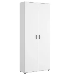 Armoire de rangement 2 portes coloris blanc - Longueur 78 x Profondeur 35 x Hauteur 190 cm