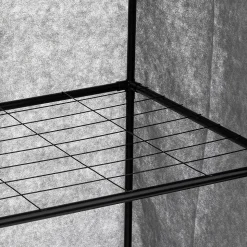 Armoire de rangement 4 étagères et 1 penderie gris en tissu
