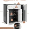 Armoire de Rangement Casier Meuble de Rangement avec 3 Portes et Tiroir pour Salon