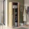 Armoire de rangement FORTE 2 portes Béton gris foncé Chêne 68,7x36,5x181,1 cm