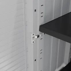 Armoire de rangement Gris 68 x 37 x 90cm Meuble de rangement Intérieur Exterieur 2 portes 2 Etagères Charnière acier INTEC