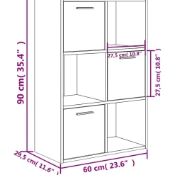 Armoire de rangement Gris béton 60x29,5x90 cm Bois d'ingénierie vidaXL