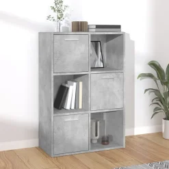 Armoire de rangement Gris béton 60x29,5x90 cm Bois d'ingénierie vidaXL