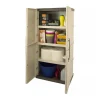 Armoire de rangement haute 2 portes 3 étagères - 70 x 39 x 165 cm - Armoire Intérieur/Exterieur Résistante INTEC