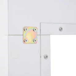 Armoire de rangement 60x40x180cm,blanc,vitrine avec porte acrylique,éclairage LED,3 étagères en verre