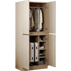 Armoire de rangement,70x40x170cm,bois, double porte avec compartiment