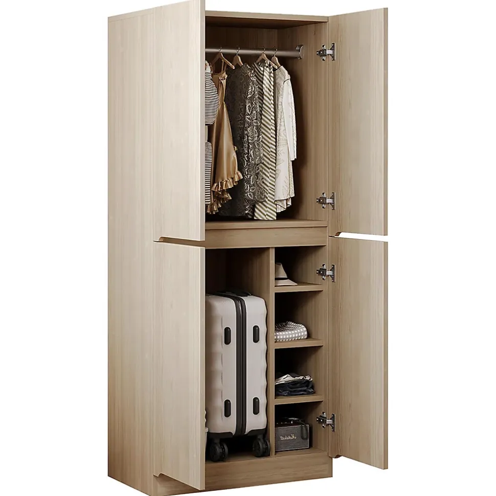 Armoire de rangement,70x40x170cm,bois, double porte avec compartiment