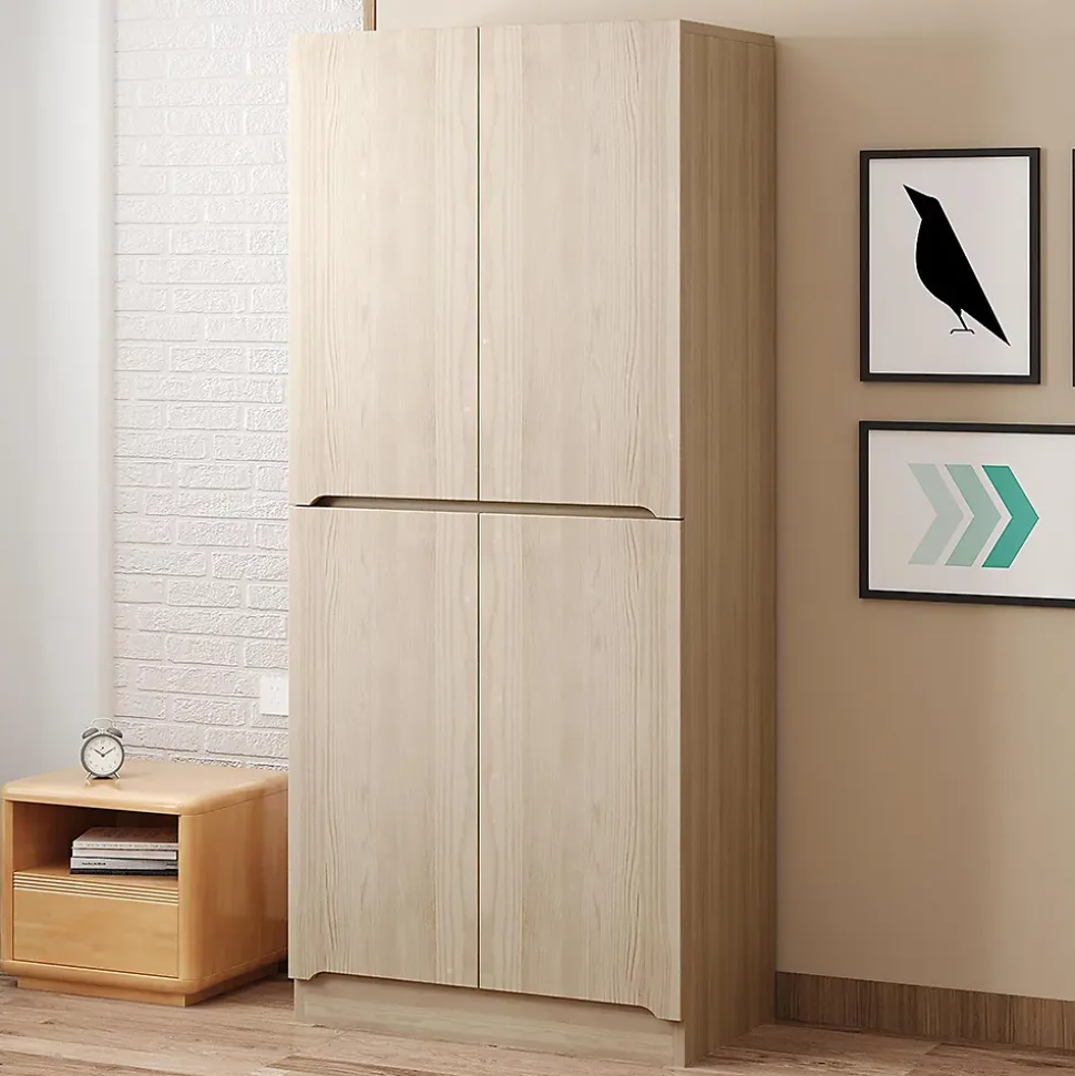 Armoire de rangement,70x40x170cm,bois, double porte avec compartiment
