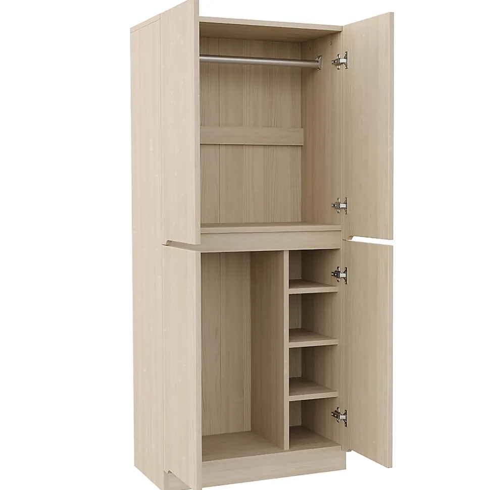Armoire de rangement,70x40x170cm,bois, double porte avec compartiment