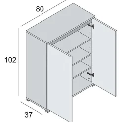 Armoire De Salle De Bains Blanche Multifonctionnelle Avec 2 Portes À Ouverture Par Rainure