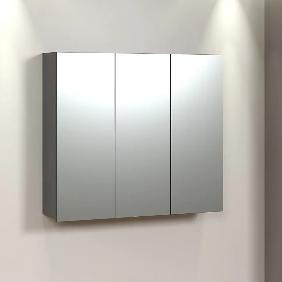 Armoire de toilette 3 portes miroir L90 cm - PUREBLISS